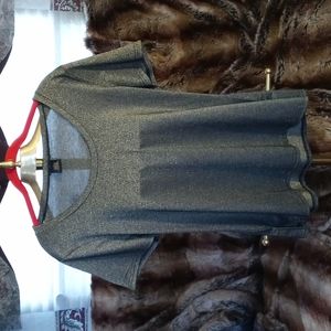 Iman gold sparkle large short sleeve blouse